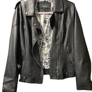 LA Coalition Brand Motorcycle Jacket - Faux Leather- Lined- Size Large